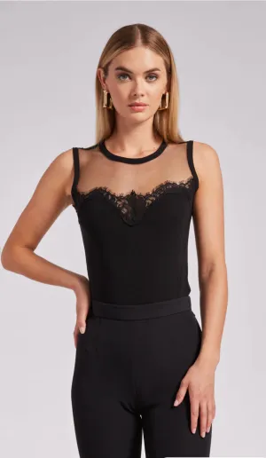 MARILYN LACE COMBO TOP