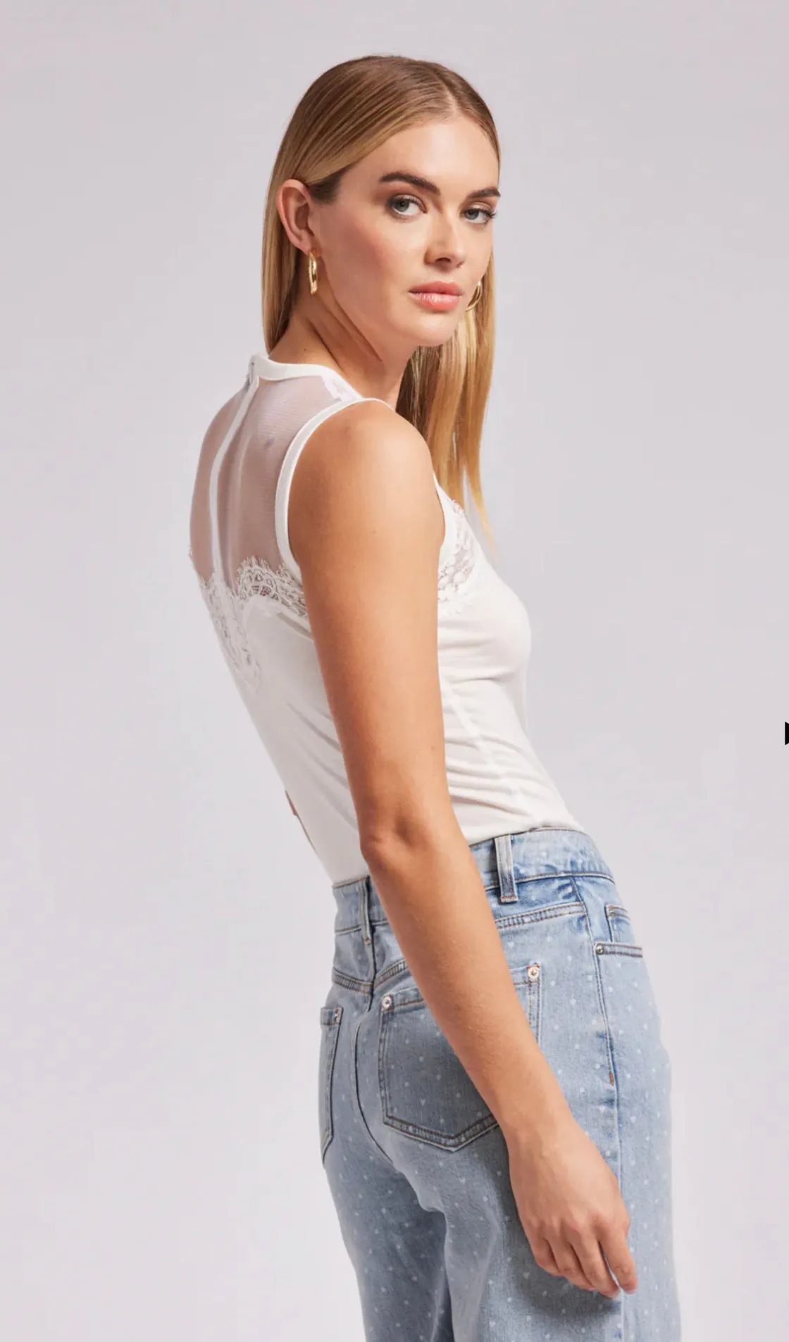 MARILYN LACE COMBO TOP