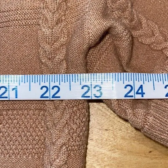 Marla Wynne Womens Open Front Knit Long Sleeve Cardigan Sweater Brown Large