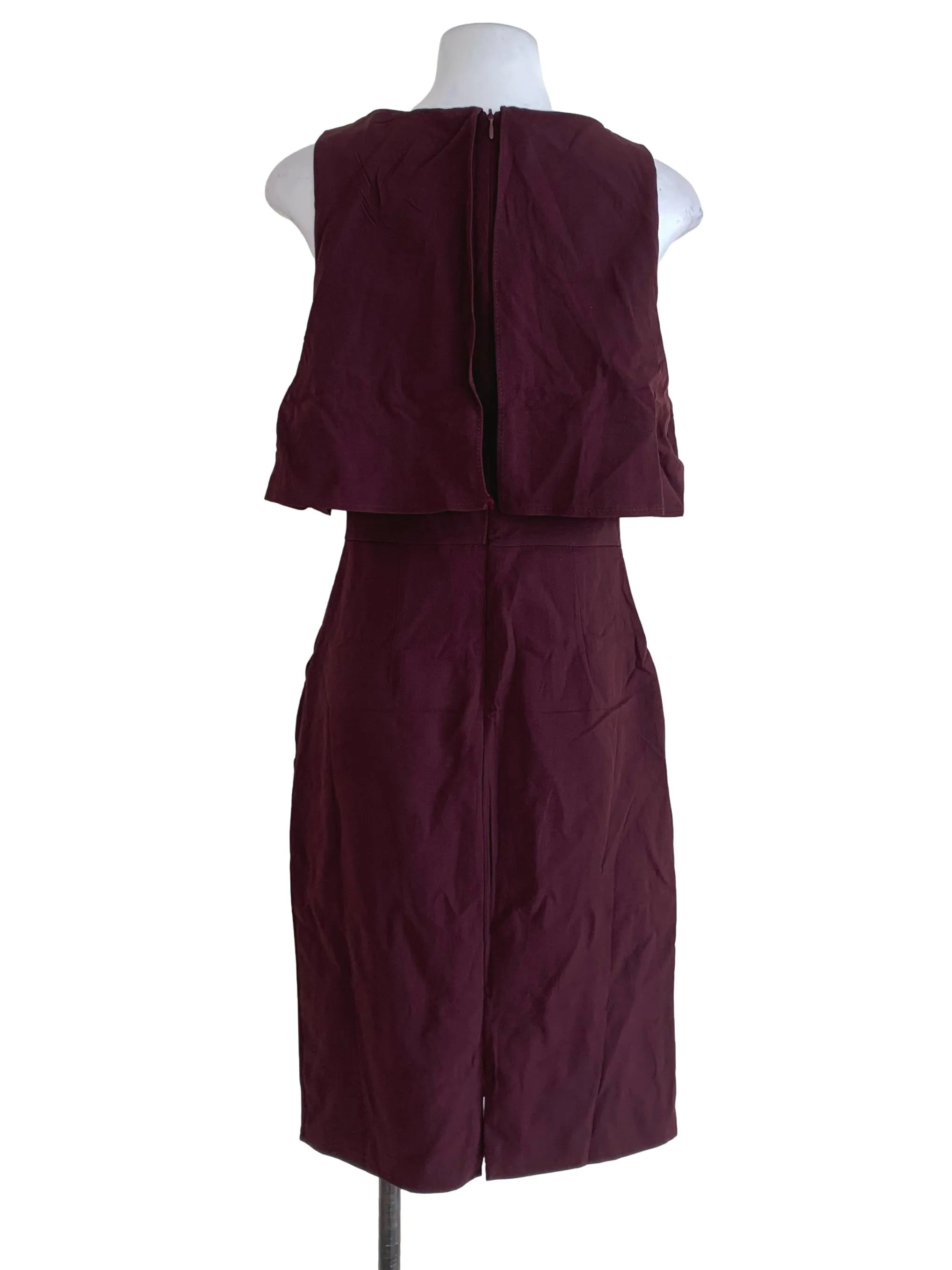 Maroon Plain A-Line Dress