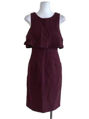 Maroon Plain A-Line Dress