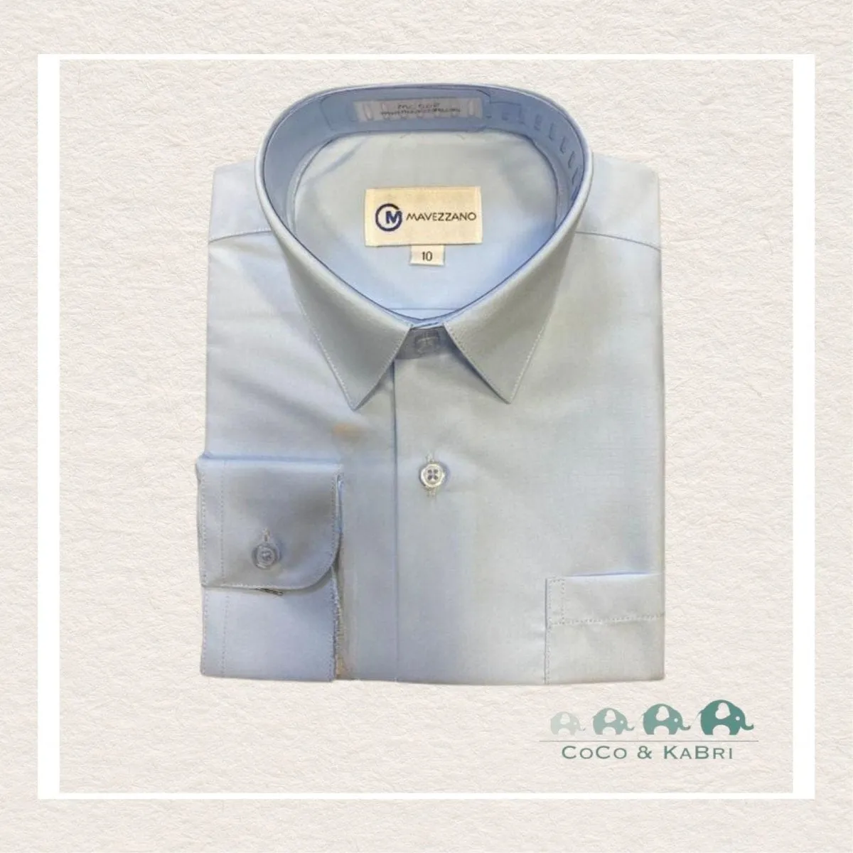 Mavezzano Boys Dress Shirt: Sateen Light Blue