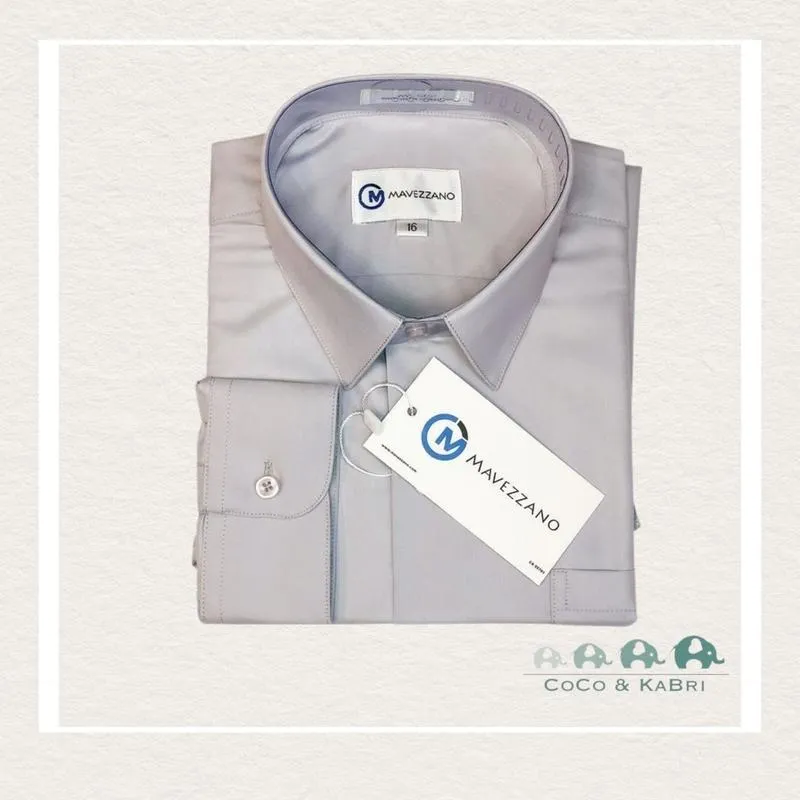 Mavezzano Boys Dress Shirt: Sateen Silver