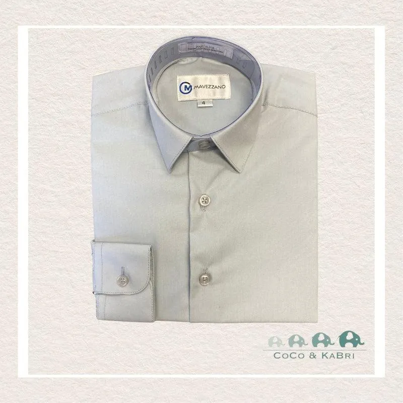 Mavezzano Boys Dress Shirt: Silver/Blue