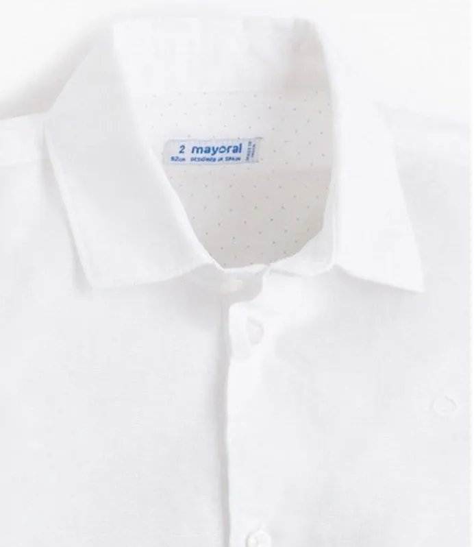 Mayoral Boys Short Sleeved Cotton Dress Shirt: Sizes 2 to 9