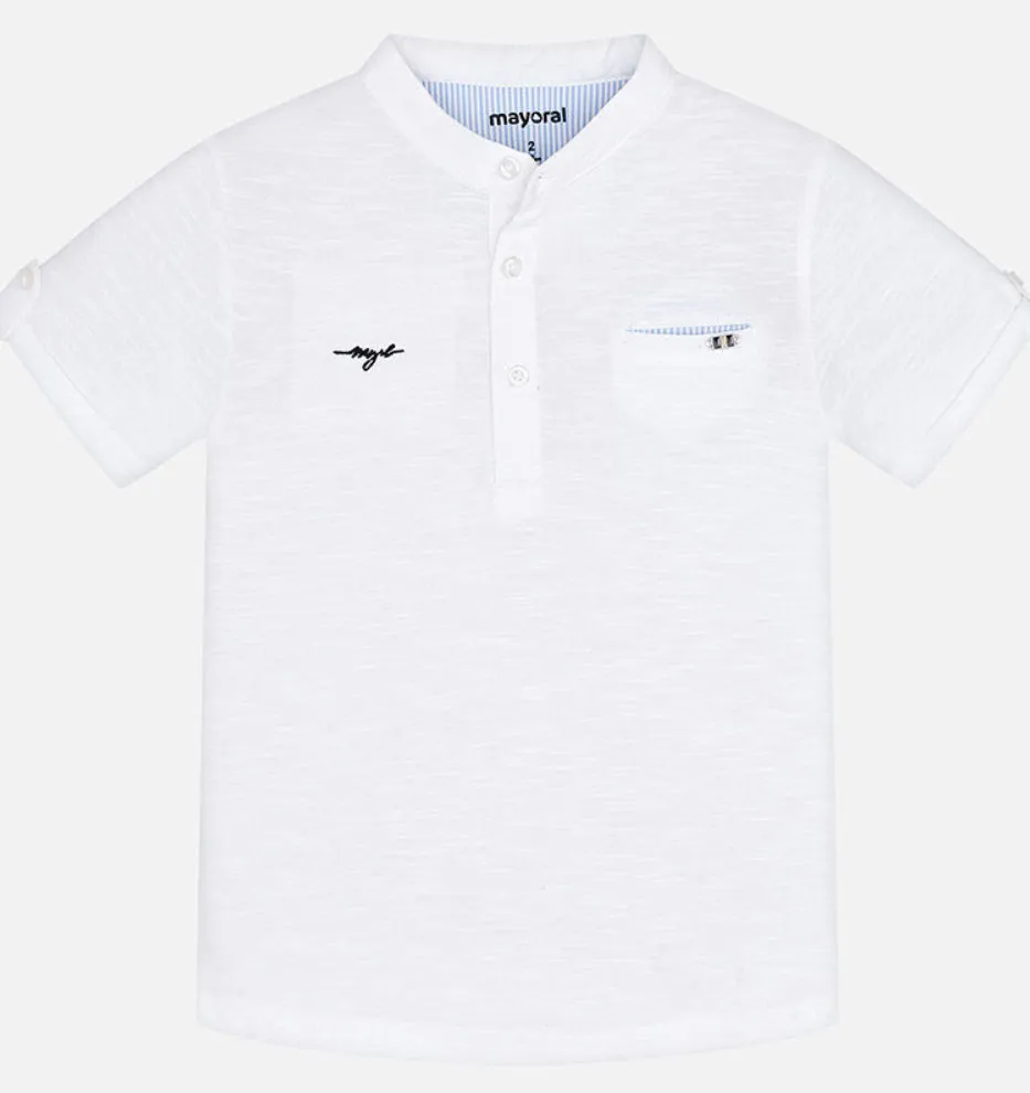 Mayoral Boys Short Sleeved White Dress Shirt: Size 2 to 9 Years