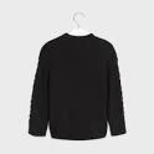 Mayoral Girls Black Cable Knit Sweater: Sizes 8 to 18