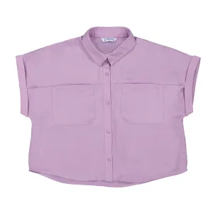 Mayoral Youth Girls Button Up Top - Lilac