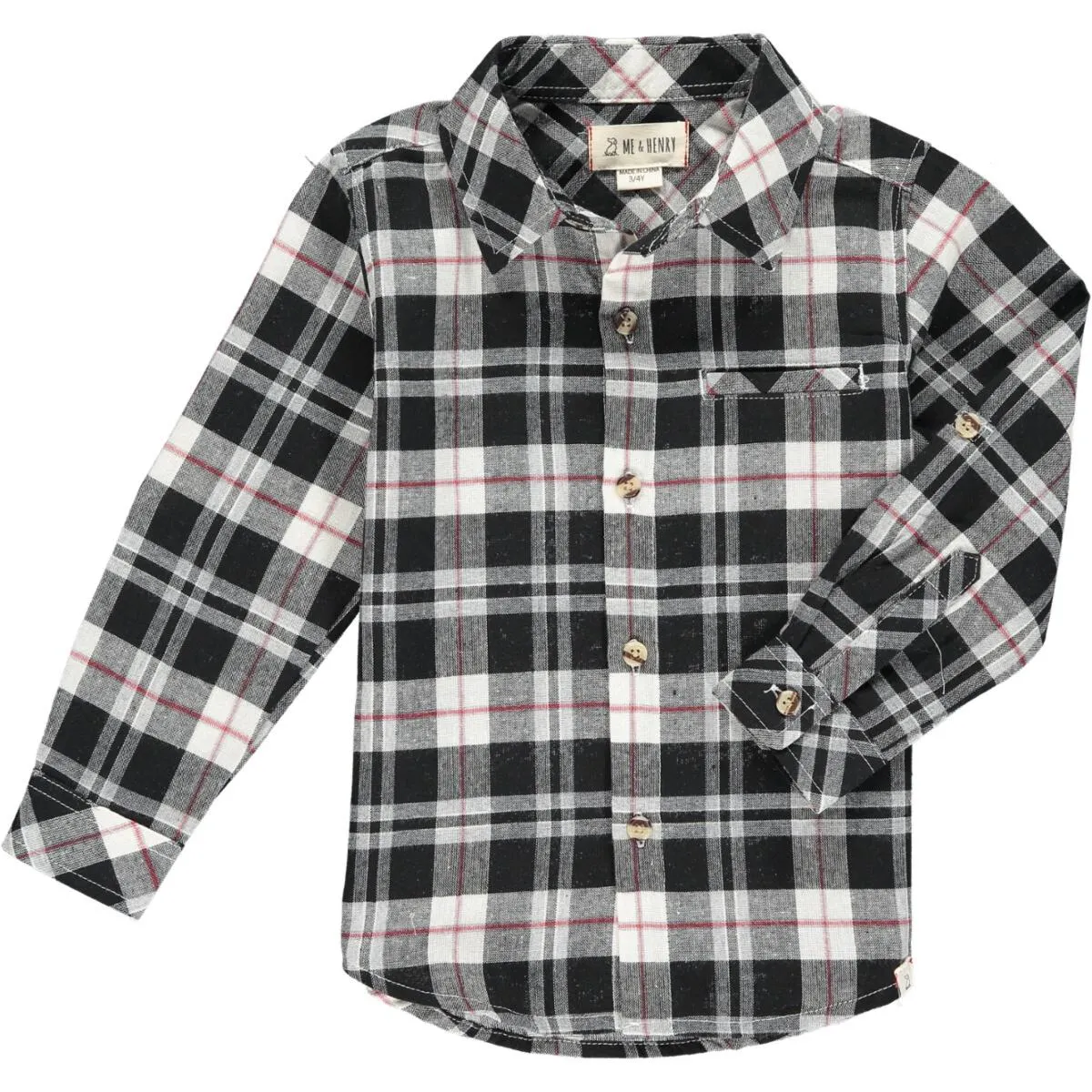 Me & Henry Black / Red / White Atwood Woven Plaid Shirt