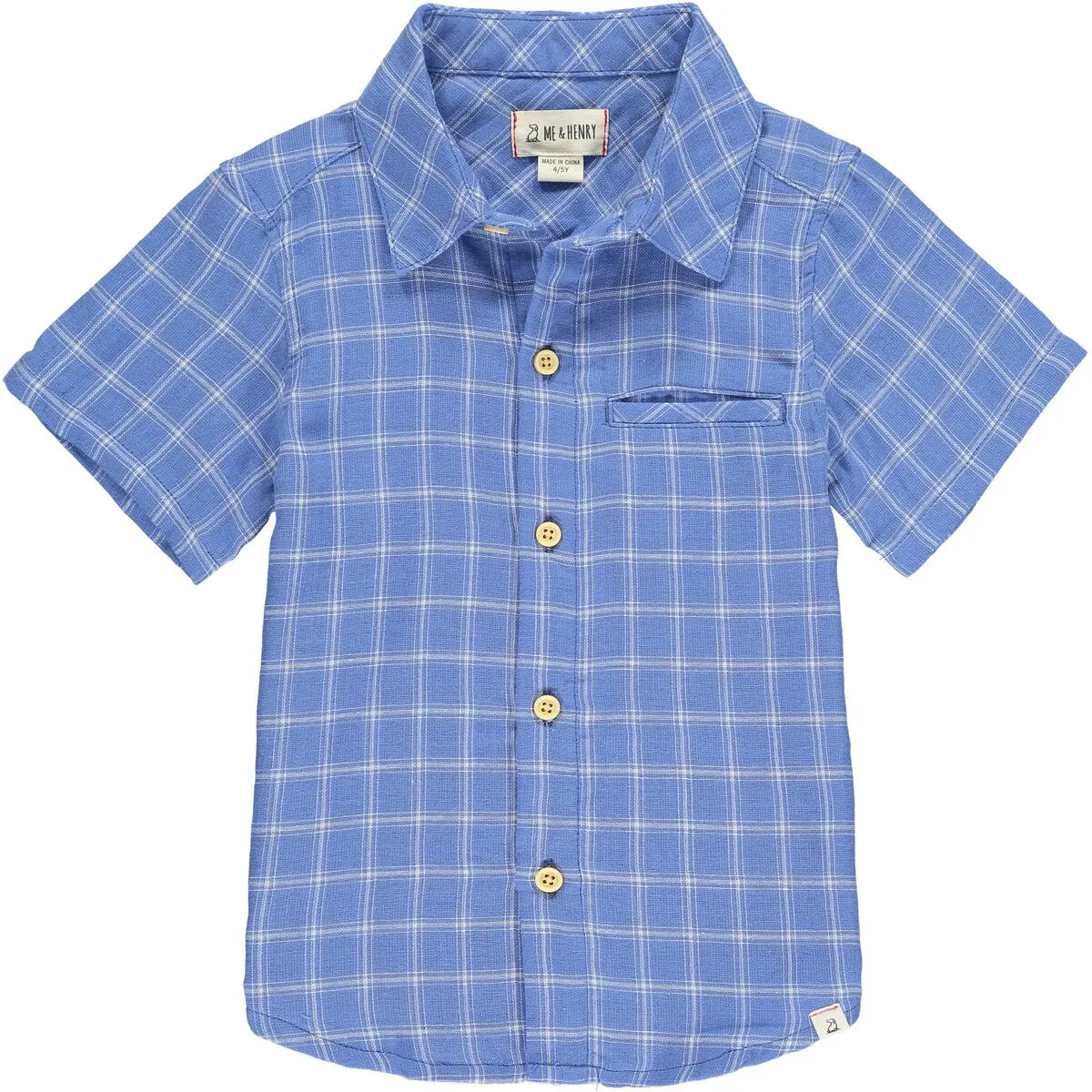 Me & Henry Blue/White Gauze Plaid Newport Shirt