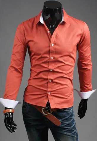 Men's Fashion Dress Shirt In 5 Colors Up To Size 2XL