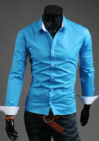 Men's Fashion Dress Shirt In 5 Colors Up To Size 2XL