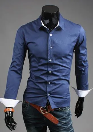 Men's Fashion Dress Shirt In 5 Colors Up To Size 2XL
