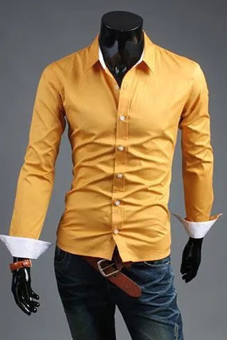 Men's Fashion Dress Shirt In 5 Colors Up To Size 2XL