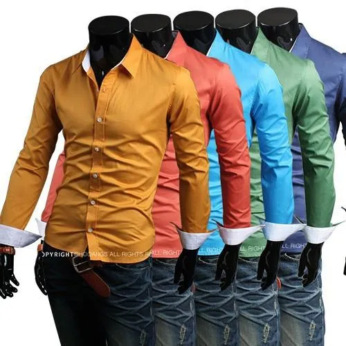 Men's Fashion Dress Shirt In 5 Colors Up To Size 2XL