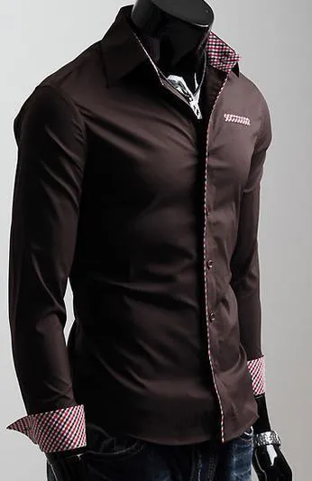 Men's Fashion Pocket Dress Shirt Up To 2XL In 6 Colors