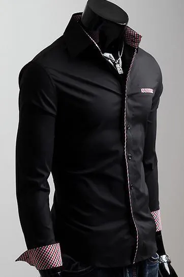 Men's Fashion Pocket Dress Shirt Up To 2XL In 6 Colors