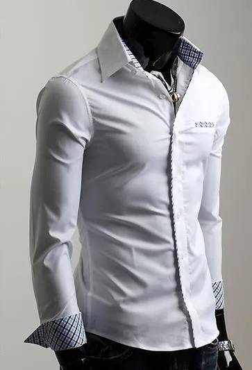 Men's Fashion Pocket Dress Shirt Up To 2XL In 6 Colors