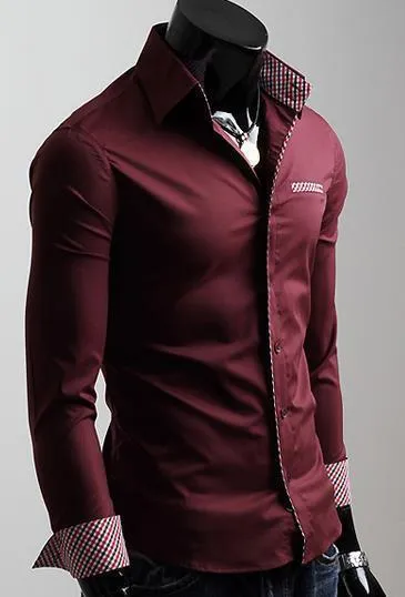 Men's Fashion Pocket Dress Shirt Up To 2XL In 6 Colors