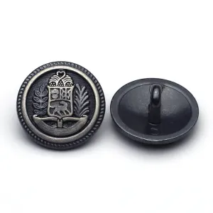 Metal Button Gunmetal & Silver