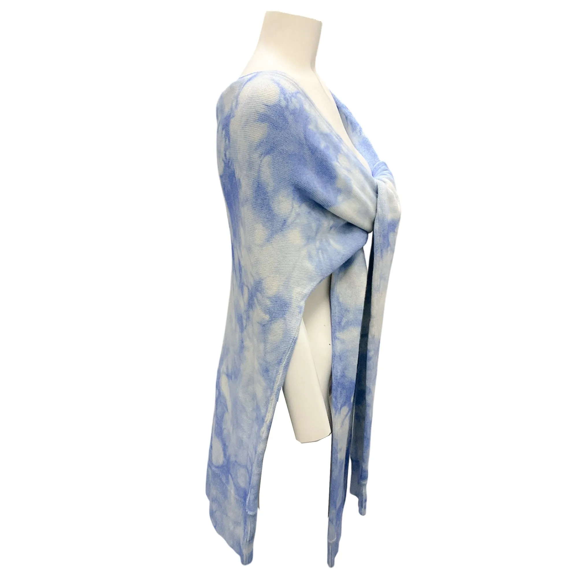 Michael Kors Collection Cornflower Tie-Dye Cashmere Knit Over the Shoulders Sweater