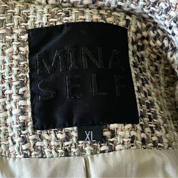 Mina Self Tweed Plaid Blazer - Size XL