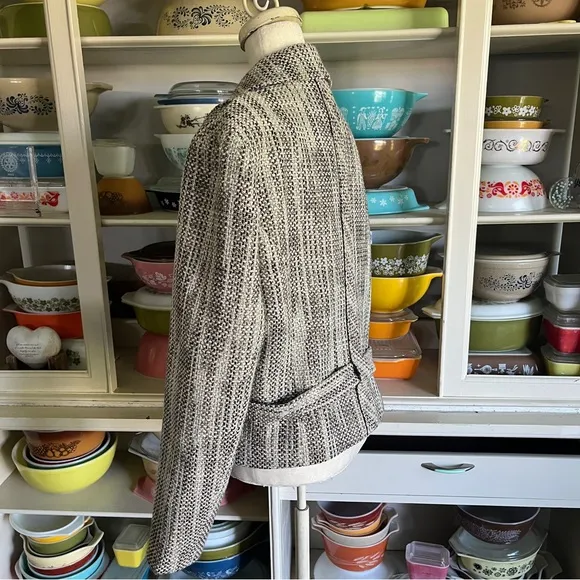 Mina Self Tweed Plaid Blazer - Size XL