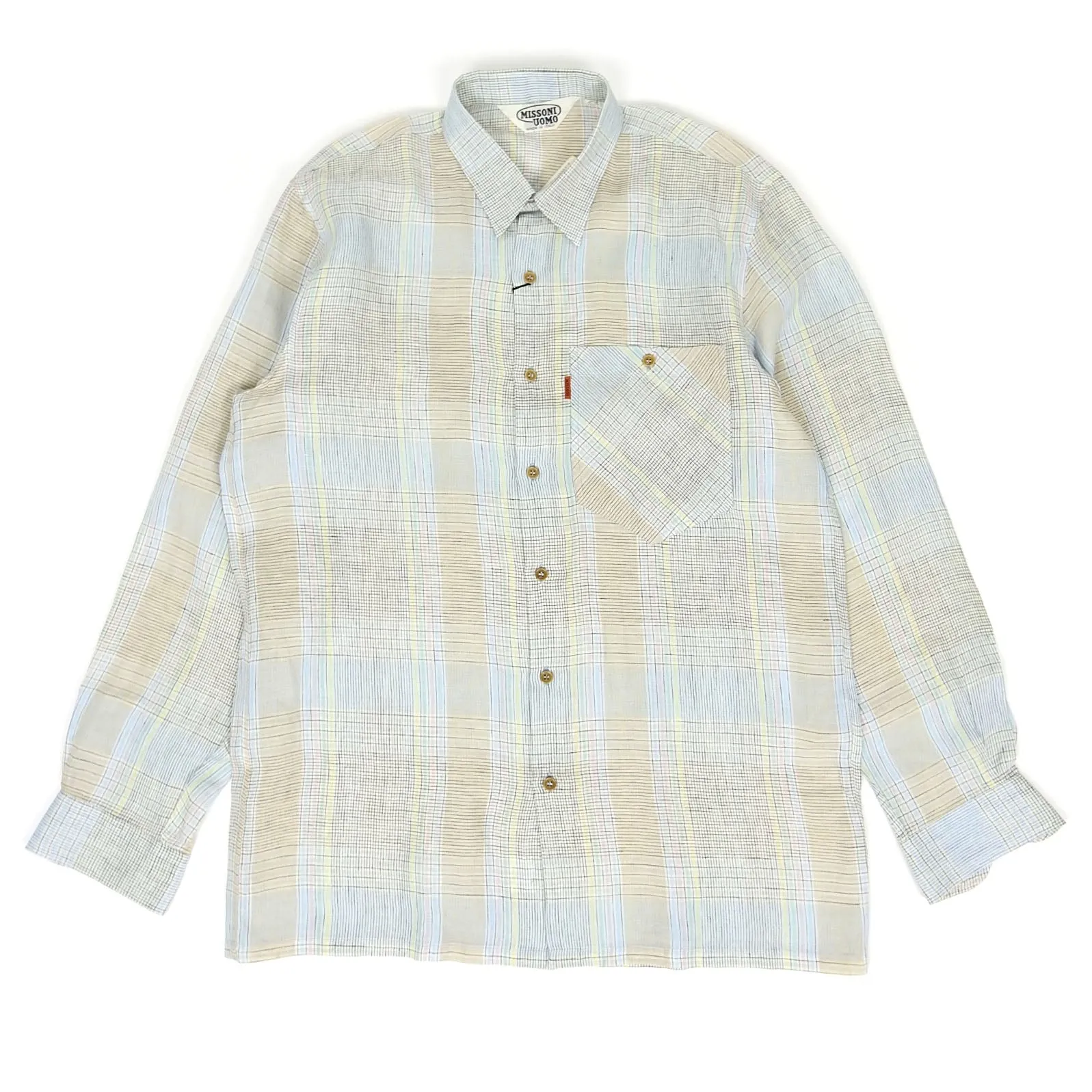 Missoni Vintage Check Linen Shirt Size Medium