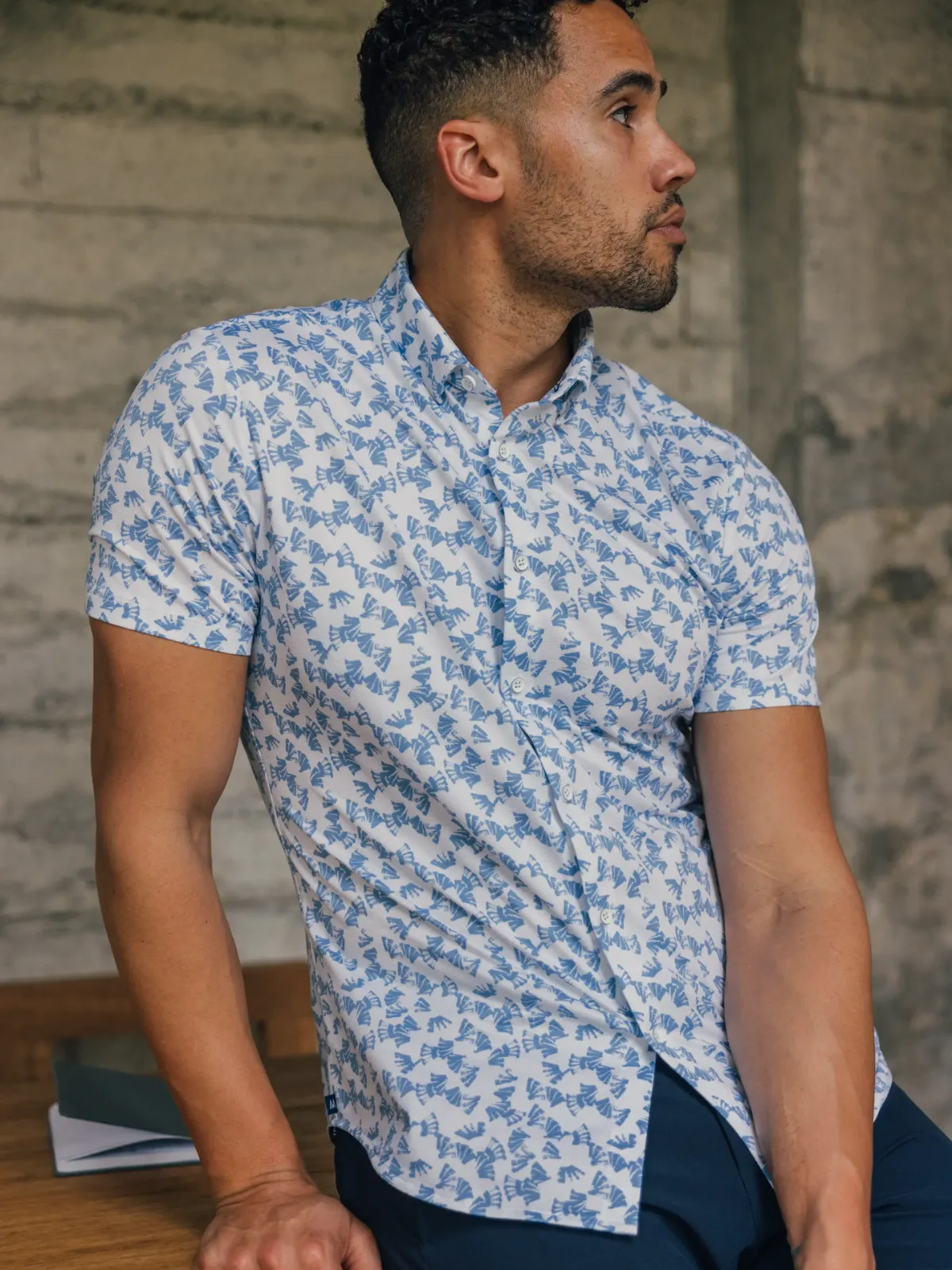 Mizzen   Main Halyard SS Dress Shirt - Provence Shell
