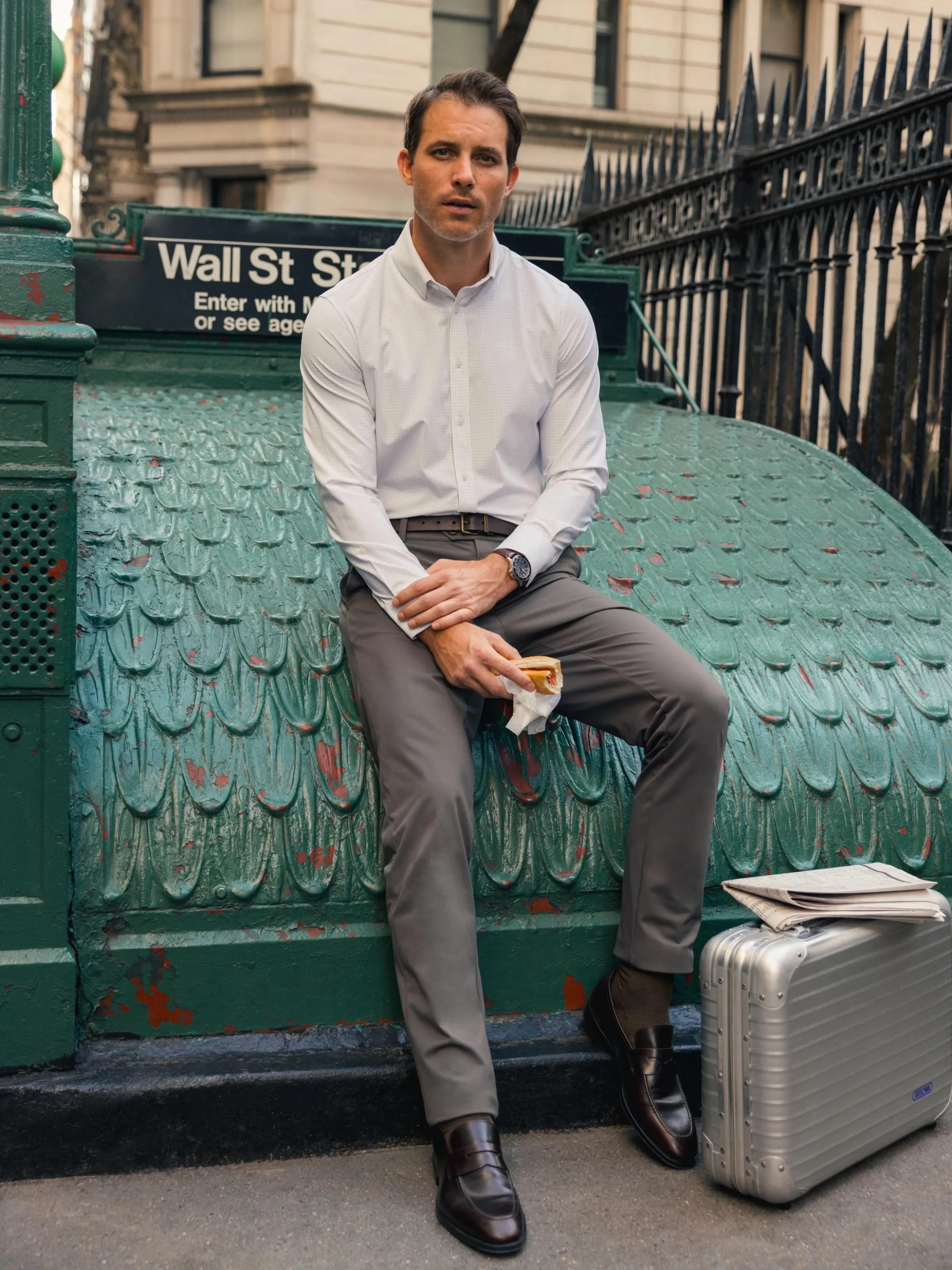 Mizzen   Main Upton Chino Pant - Pewter Solid