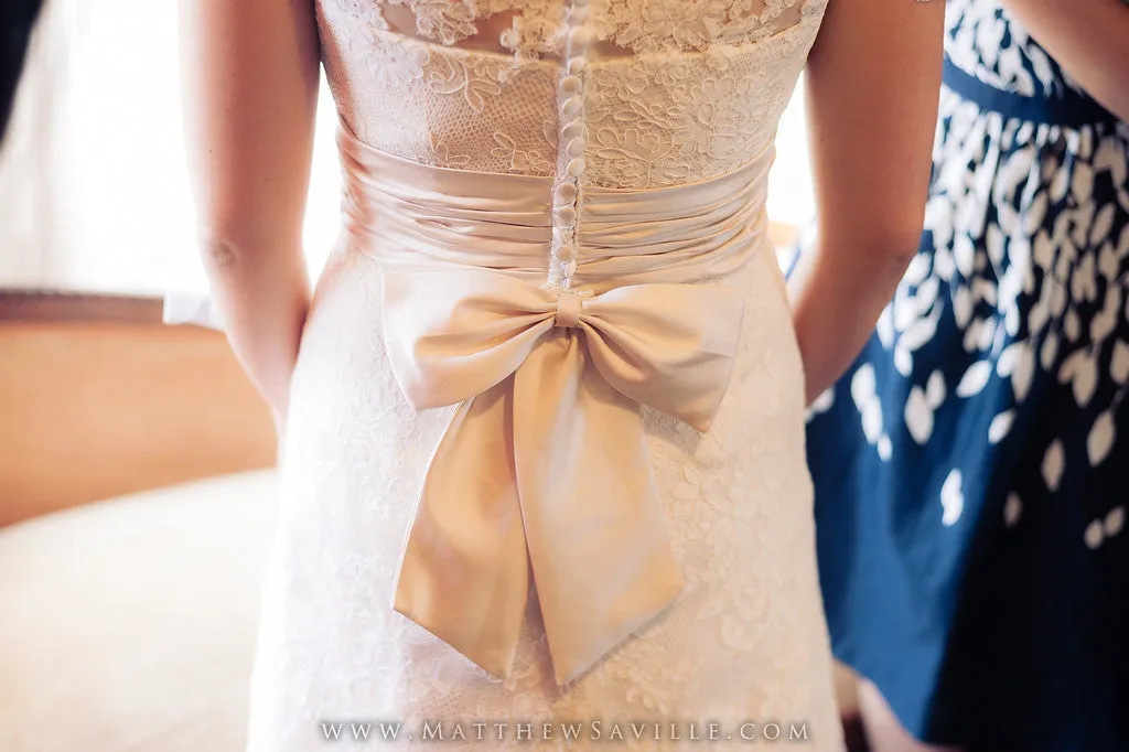 Modest Lace Wedding Dress with Short Sleeves STACEY
