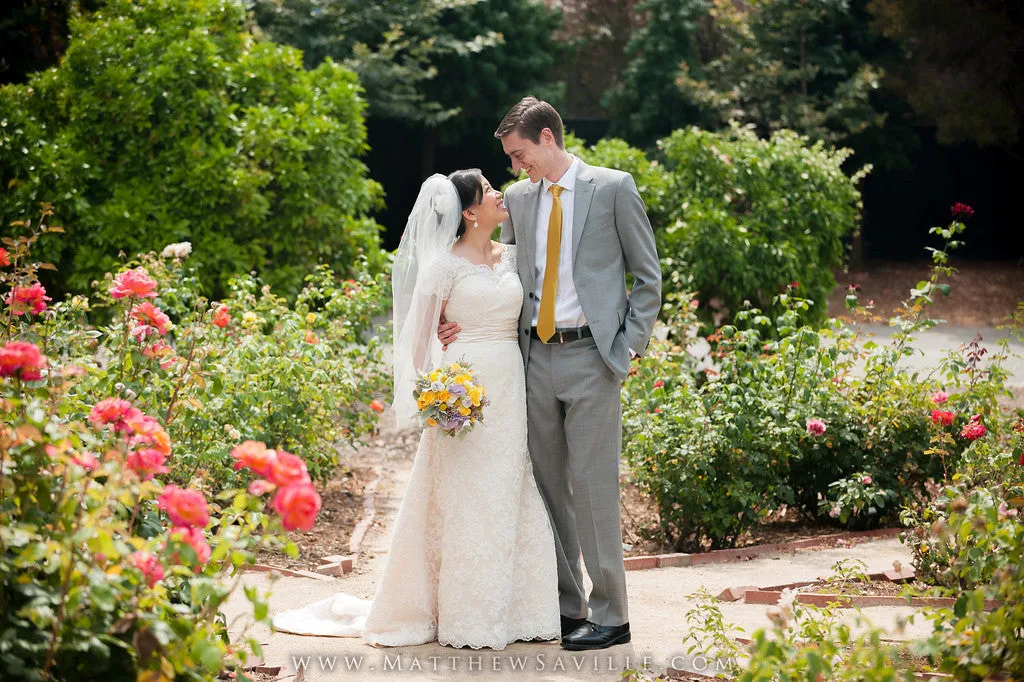 Modest Lace Wedding Dress with Short Sleeves STACEY