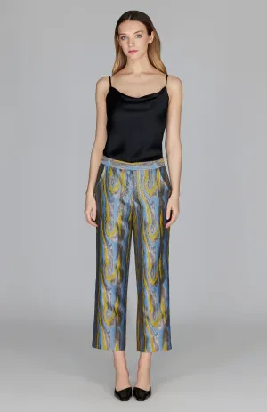 Moire Jacquard Straight Leg Pant