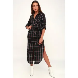 MonMartre Plaid Shirt Dress