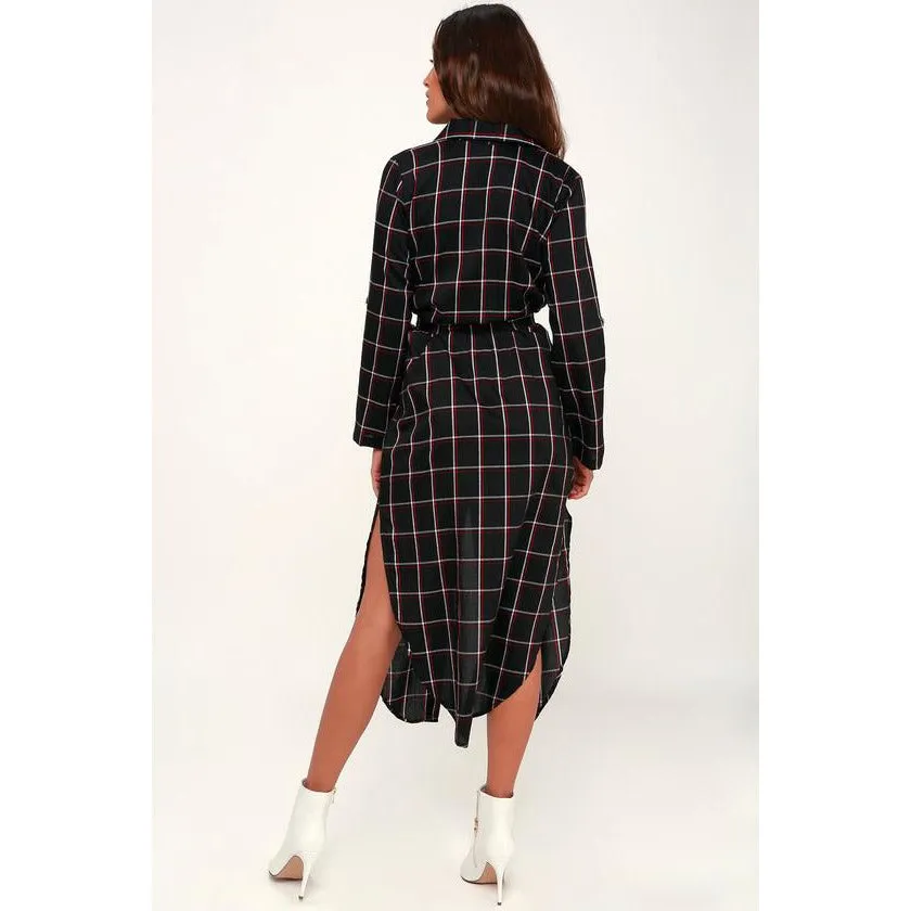MonMartre Plaid Shirt Dress