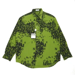 Moschino Jeans Green Script Shirt Large