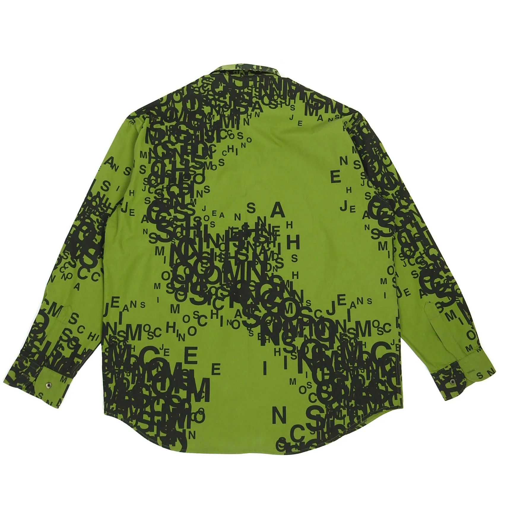 Moschino Jeans Green Script Shirt Large