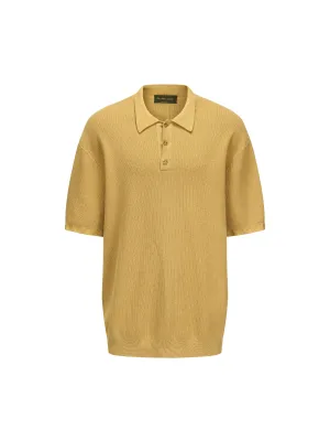 Mustard Yellow Knitting Polo Shirt
