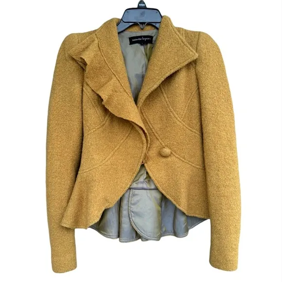 NANETTE LEPORE Mustard Tweed/Knitted Blazer