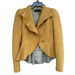 NANETTE LEPORE Mustard Tweed/Knitted Blazer
