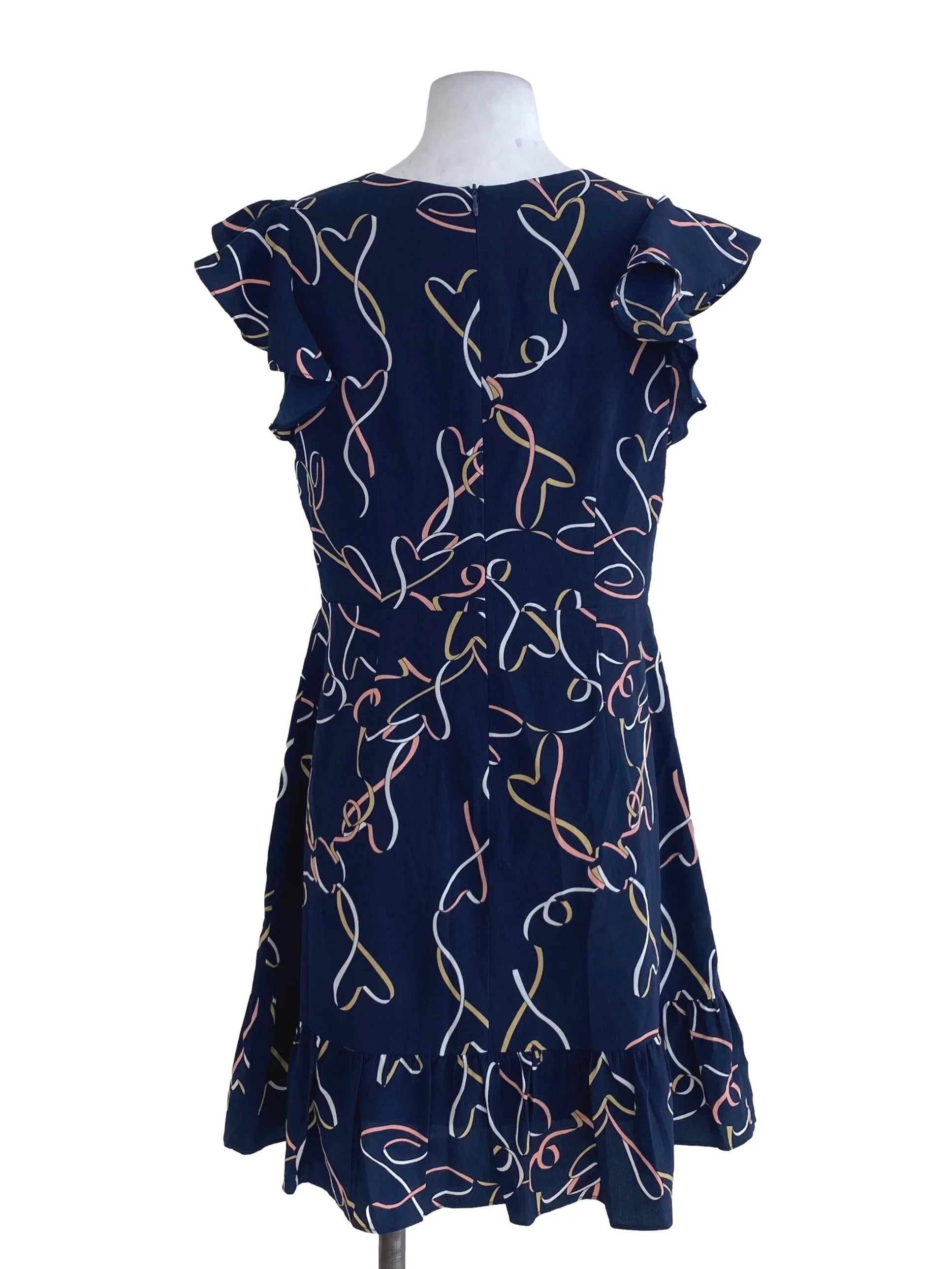 Navy Abstract A-Line Dress