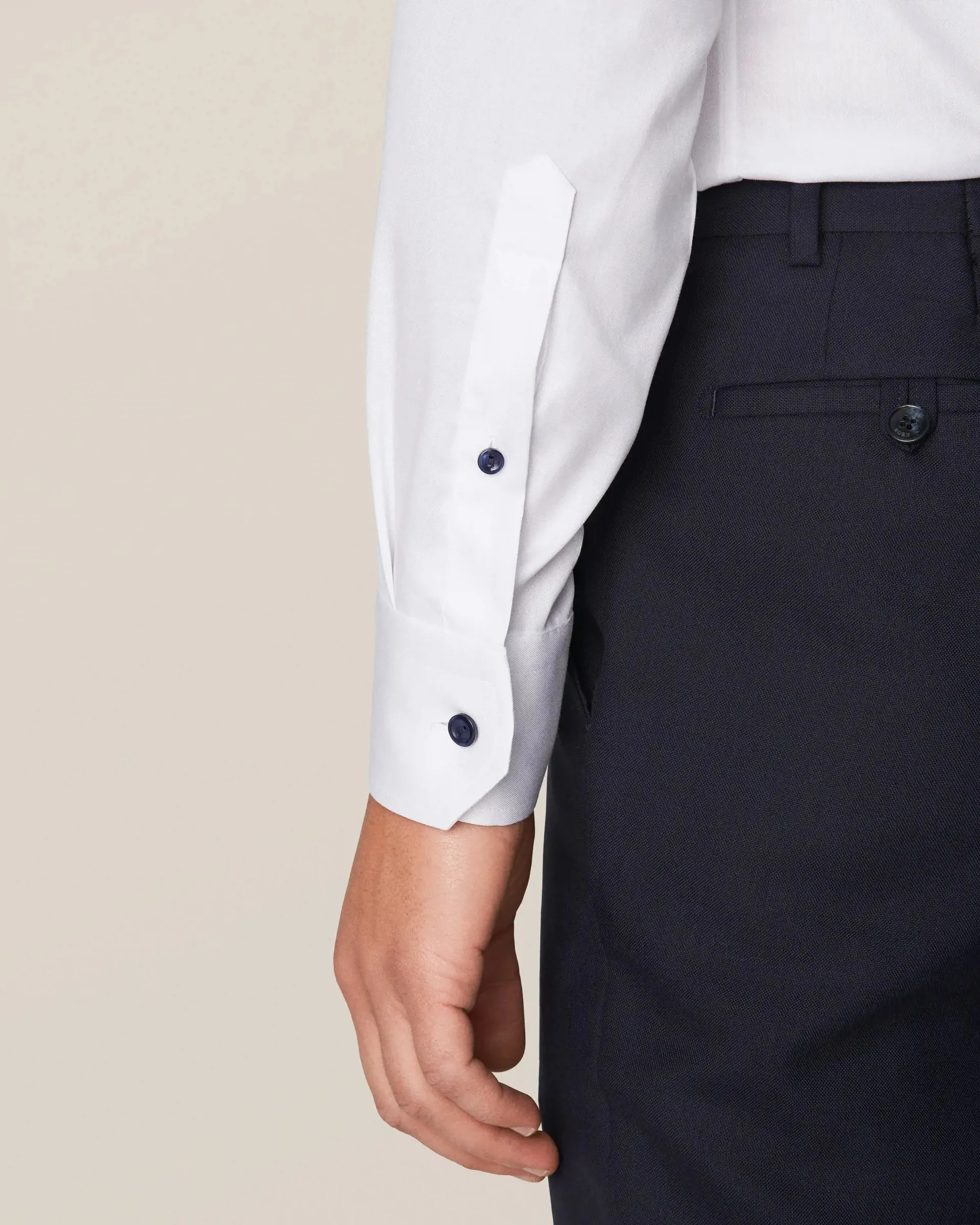 Navy Detail Button Up