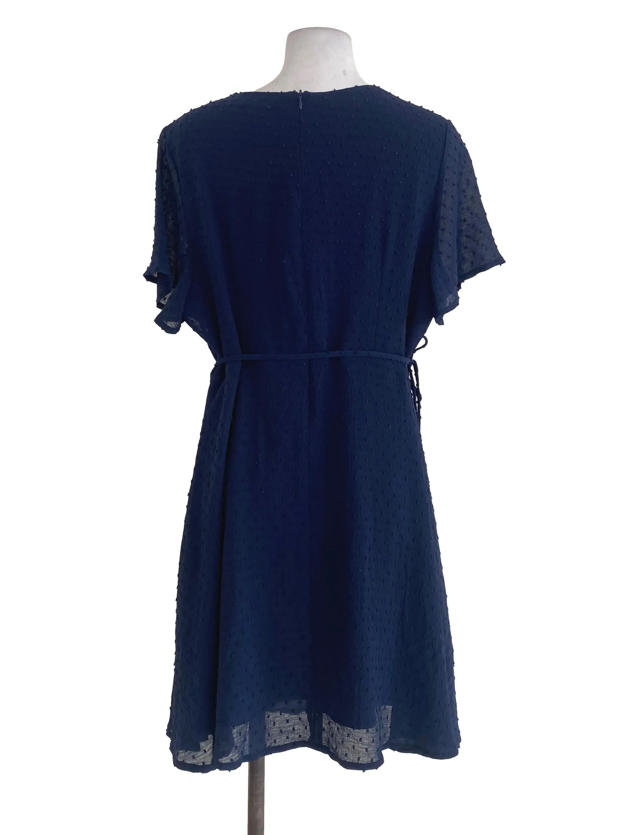 Navy Dots A-Line Dress