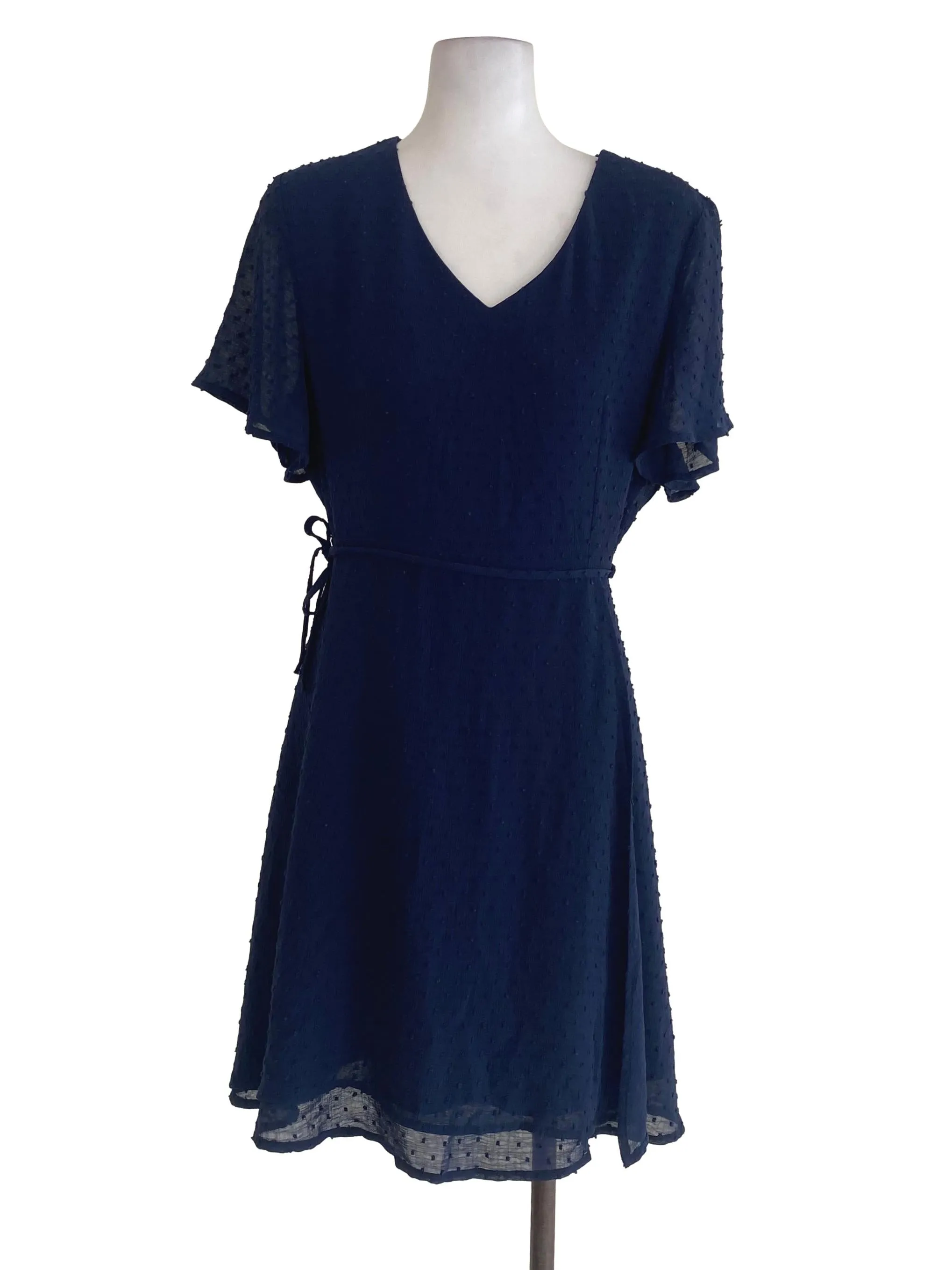 Navy Dots A-Line Dress