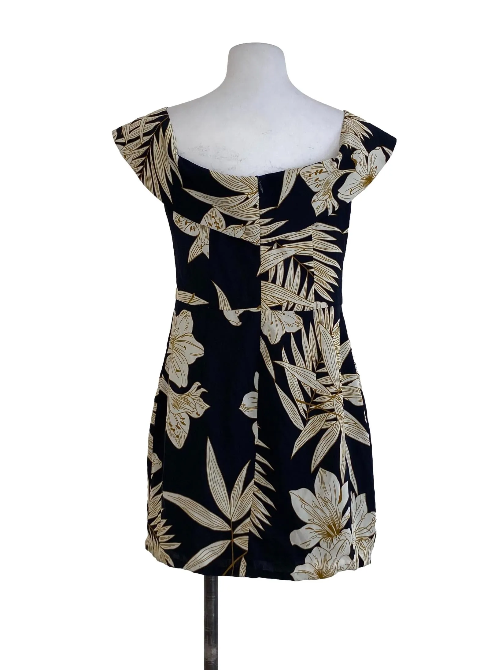 Navy Floral A Line Dress