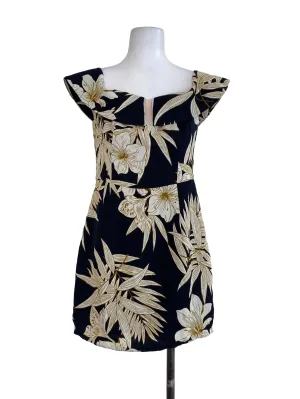 Navy Floral A Line Dress