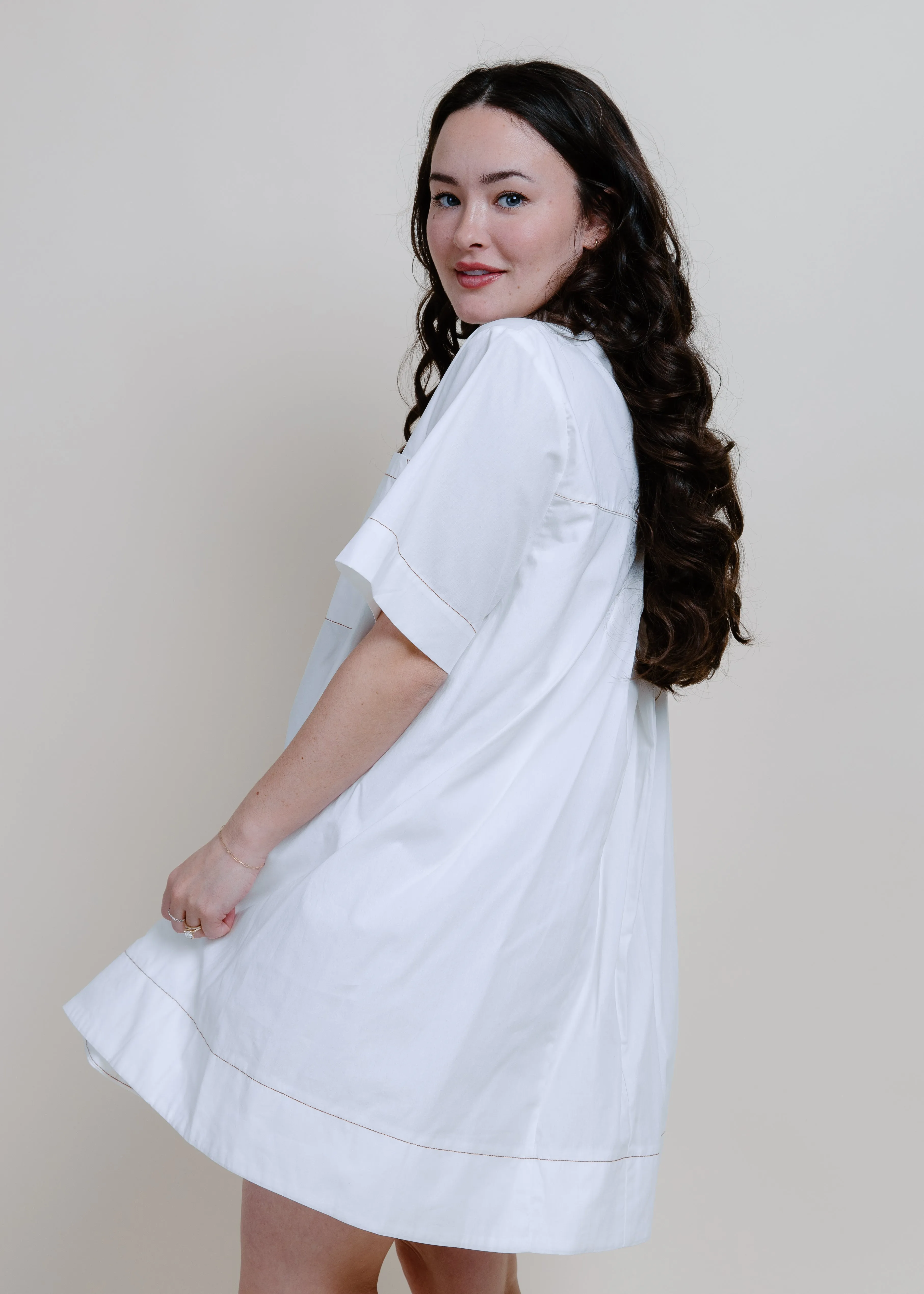 Nayla A-Line Shirt Dress - Snow White