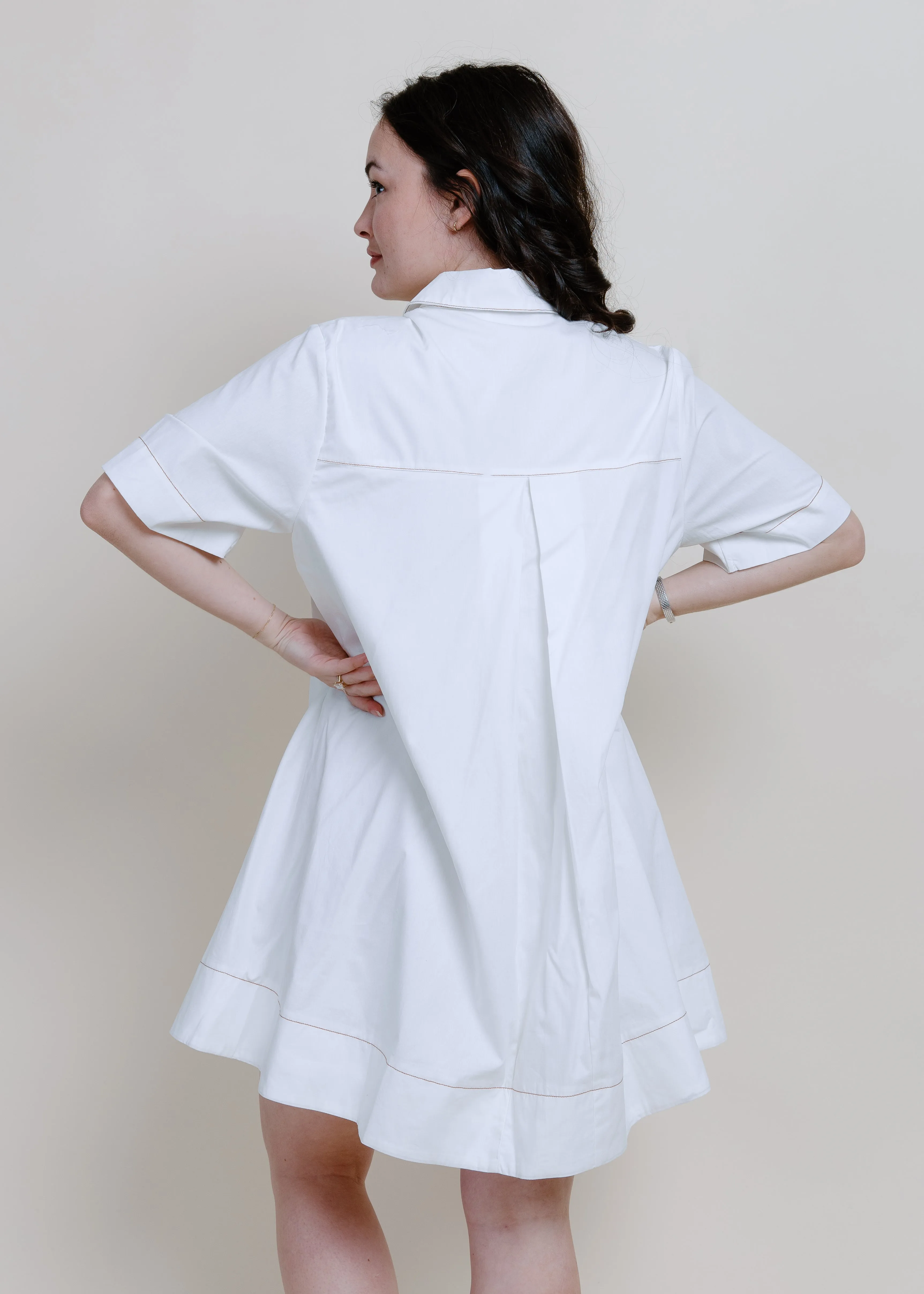 Nayla A-Line Shirt Dress - Snow White