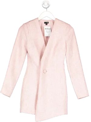 NBD Pink Tweed Blazer Dress UK XXS