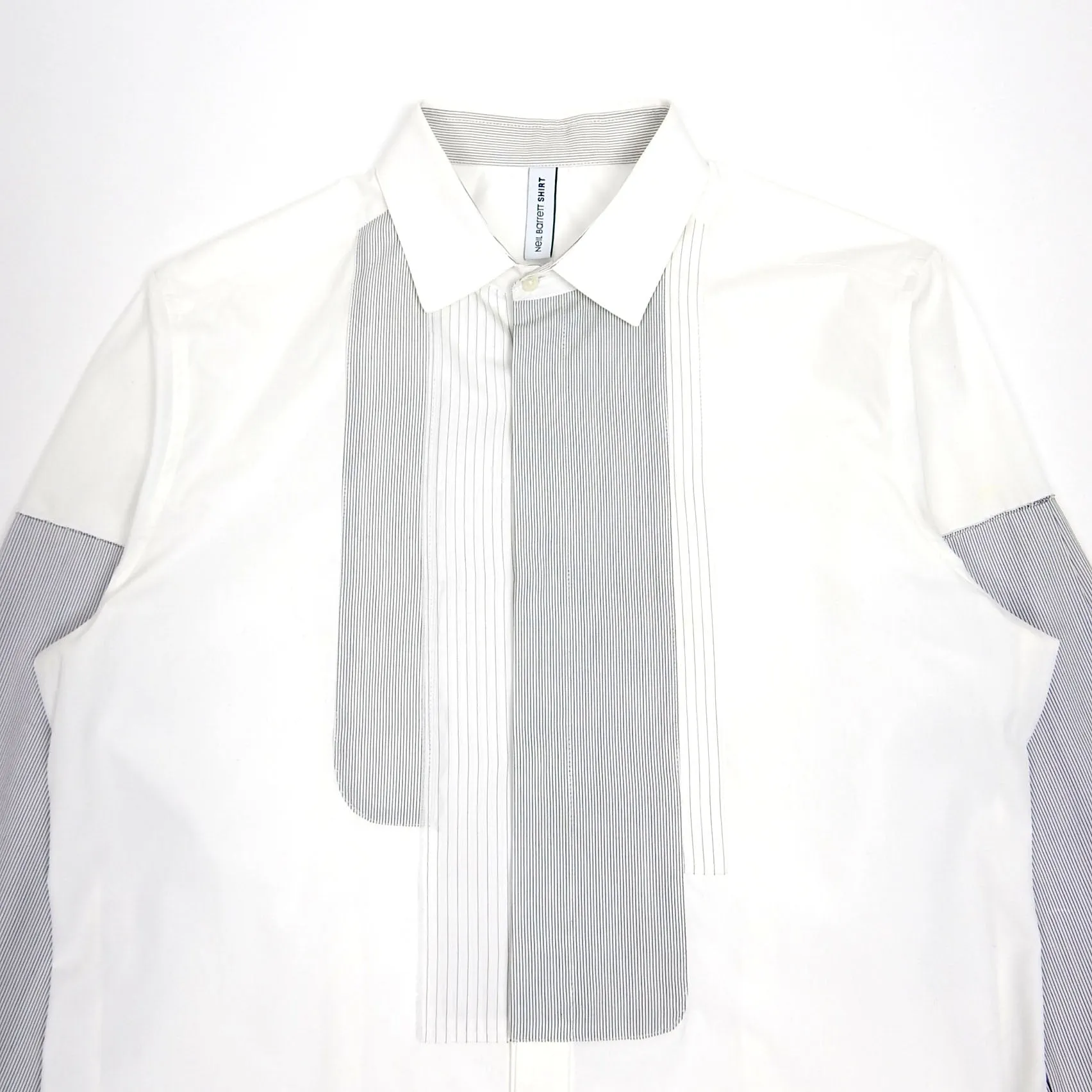 Neil Barrett White Patchwork Shirt Medium